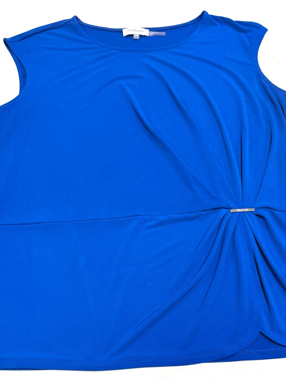 Calvin Klein Women's Bright Blue Twist-Accent Sleeveless Tank
